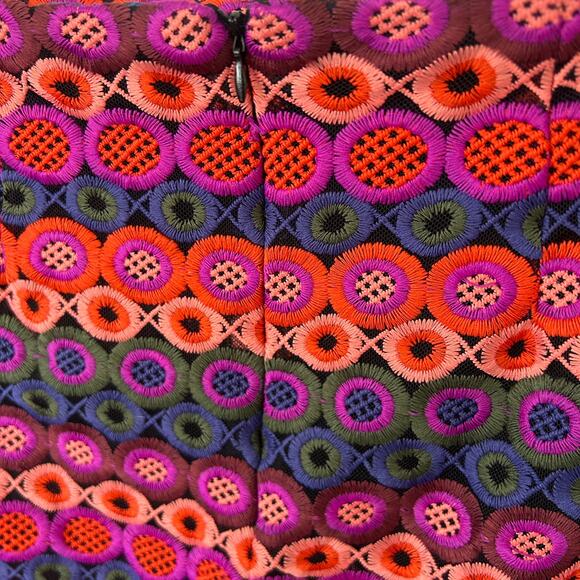 Anthropologie Hutch Embroidered Ellen Mini Skirt Purple Pink Green Size 6‎ - Picture 7 of 13